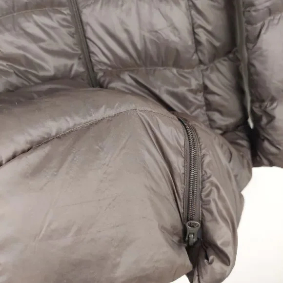Uniqlo Dark Brown Ultra Light Down Jacket Coat Size Small Approx UK 8 - Picture 10 of 16